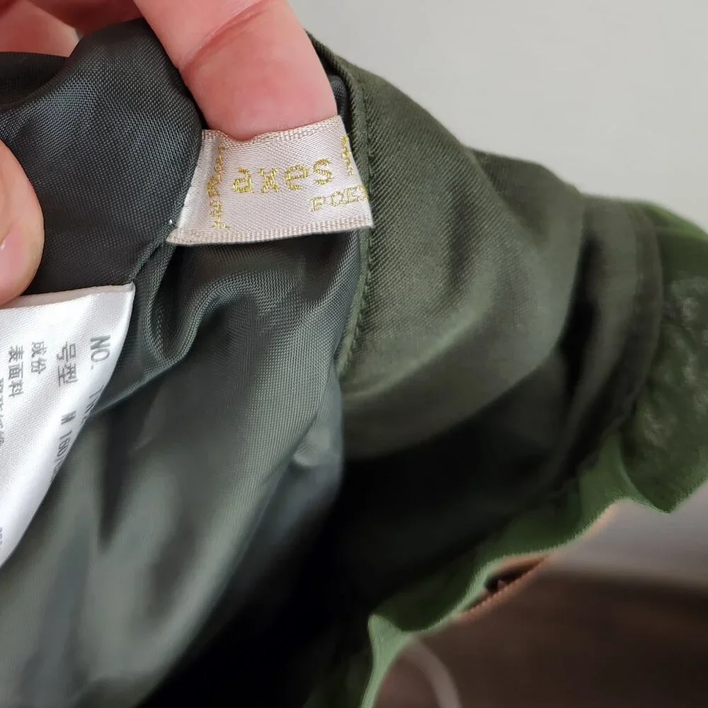 Axes Femme Japan Mori Kei Dark Academia Green Lace-up Pleated Shorts sz M - Picture 7 of 9